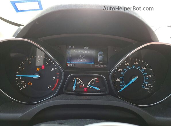 1FMCU9G92GUB63161 2016 FORD ESCAPE Silver Вид щитка приладів
