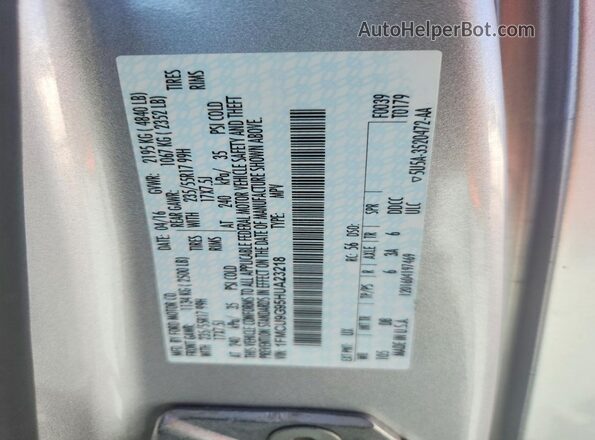 1FMCU9G95HUA23218 2017 FORD ESCAPE Silver Engine compartment view