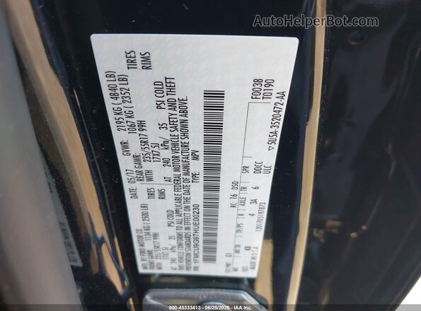 1FMCU9G97HUE00230 2017 FORD ESCAPE Black Շարժիչի բաժամունքի տեսք