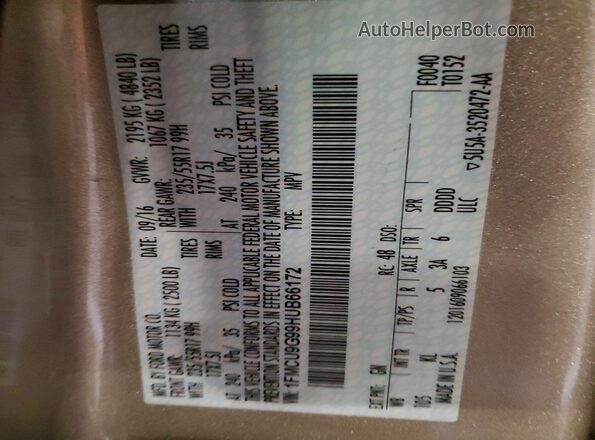 1FMCU9G99HUB66172 2017 FORD ESCAPE Gold 