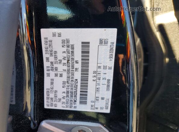 1FMCU9GD0JUD21234 2018 FORD ESCAPE Black VIN կոդի պիտակի տեսք