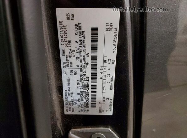 1FMCU9GD0KUB04235 2019 FORD ESCAPE Gray 