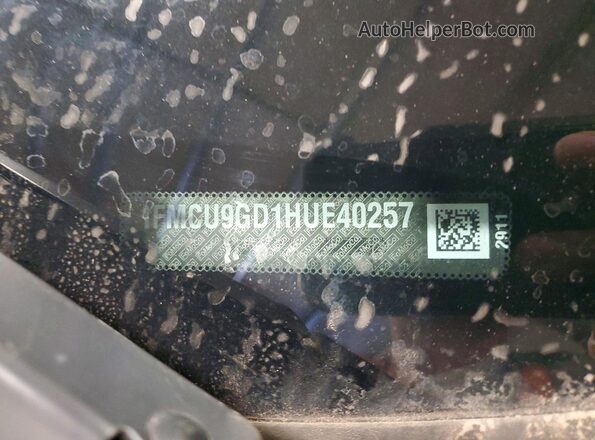 1FMCU9GD1HUE40257 2017 FORD ESCAPE Gray Widok wnętrza 360 stopni