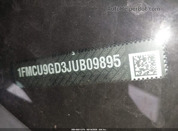 1FMCU9GD3JUB09895 2018 FORD ESCAPE Blue Vista del compartimento del motor
