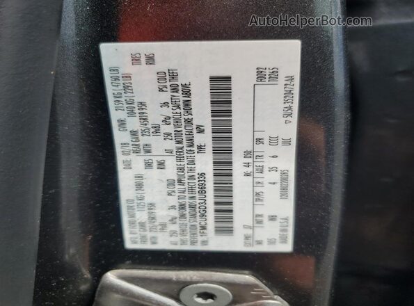 1FMCU9GD3JUB69336 2018 FORD ESCAPE Gray 