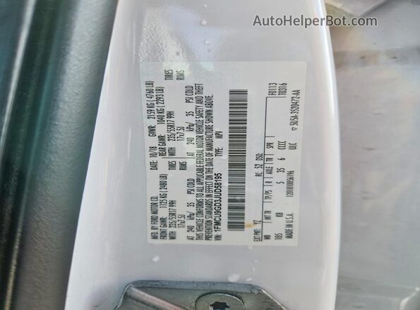 1FMCU9GD3JUD58195 2018 FORD ESCAPE White Панорамний вид салону 360°