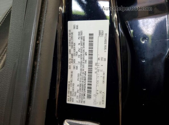 1FMCU9GD4JUB81494 2018 FORD ESCAPE Black 