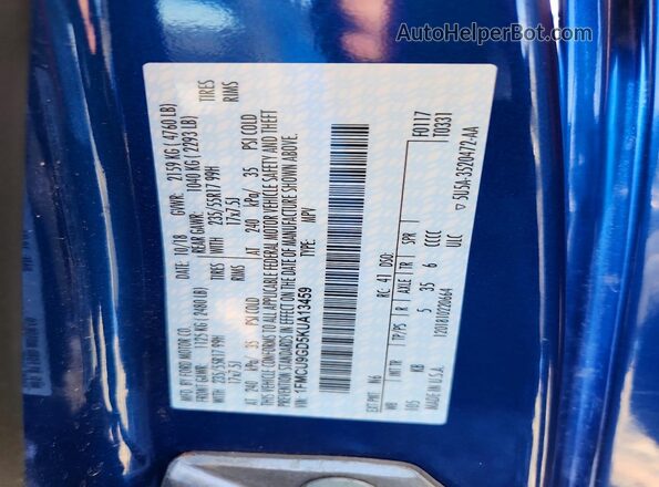 1FMCU9GD5KUA13459 2019 FORD ESCAPE Blue Вид підкапотного простору