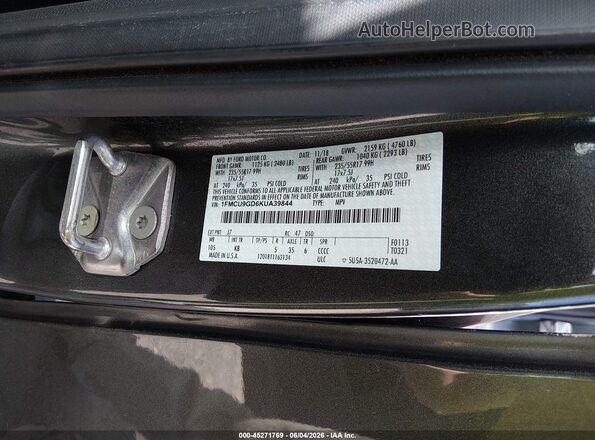 1FMCU9GD6KUA39844 2019 FORD ESCAPE Gray Vista del compartimento del motor