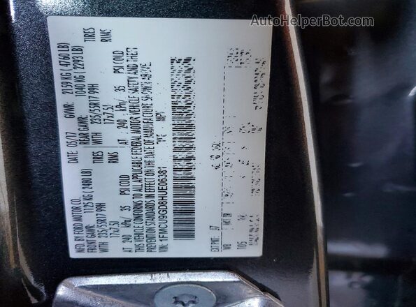 1FMCU9GD8HUE06381 2017 FORD ESCAPE Gray Engine compartment view