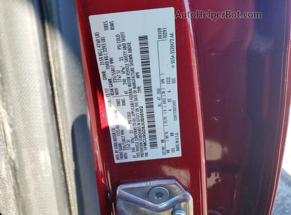 1FMCU9GD8JUB08502 2018 FORD ESCAPE Red Вид наклейки з VIN-кодом