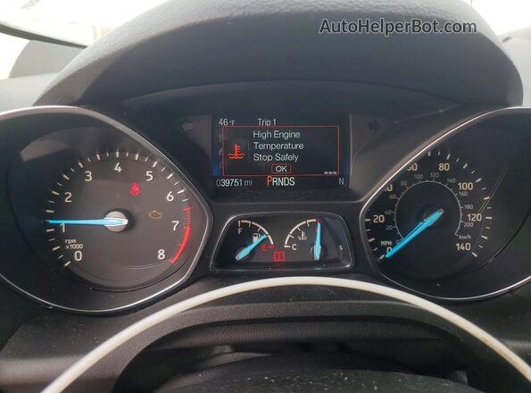 1FMCU9GDXKUC22809 2019 FORD ESCAPE Серебряный Вид щитка приборов