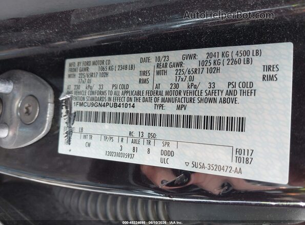 1FMCU9GN4PUB41014 2023 FORD ESCAPE Purple Շարժիչի բաժամունքի տեսք