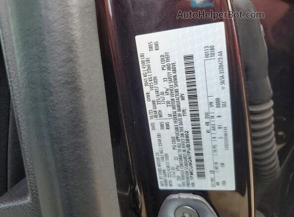 1FMCU9GN7PUB38902 2023 FORD ESCAPE Burgundy VIN կոդի պիտակի տեսք