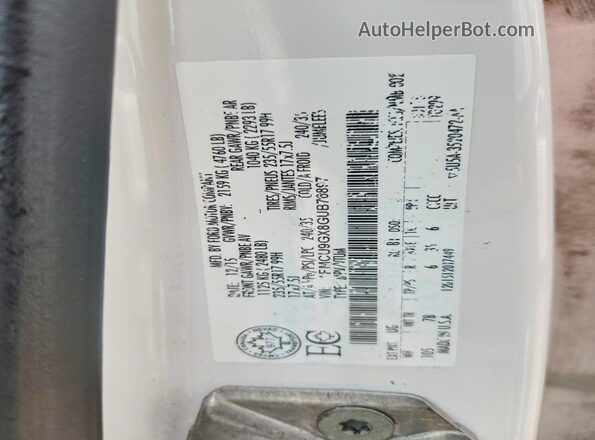 1FMCU9GX8GUB76897 2016 FORD ESCAPE White 