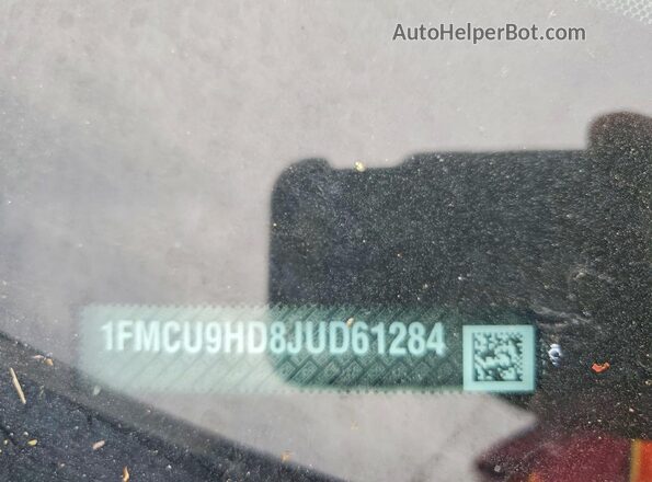 1FMCU9HD8JUD61284 2018 FORD ESCAPE Blue VIN կոդի պիտակի տեսք