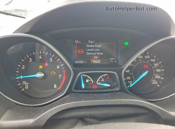 1FMCU9J93HUD88117 2017 FORD ESCAPE Gray Սարքավորումների վահանակի տեսք