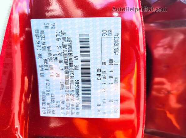1FMCU9J94HUE32402 2017 FORD ESCAPE Red 