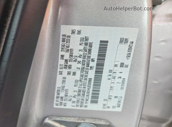 1FMCU9J9XHUE00568 2017 FORD ESCAPE Silver Շարժիչի բաժամունքի տեսք