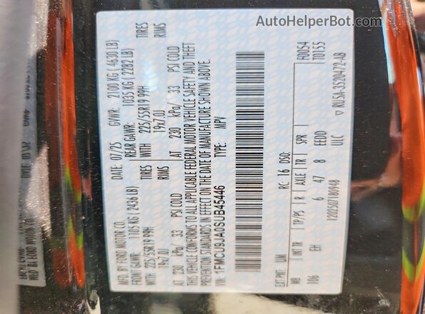 1FMCU9JA0SUB45446 2025 FORD ESCAPE Black 