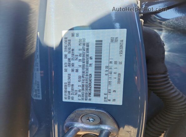 1FMCU9JZXRUA51624 2024 FORD ESCAPE Blue Vista de la etiqueta del VIN