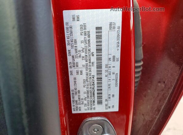 1FMCU9MN2RUB43142 2024 FORD ESCAPE Красный 