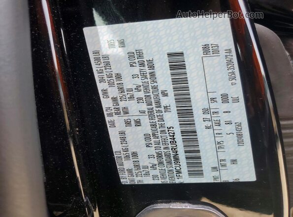 1FMCU9MN4RUB44275 2024 FORD ESCAPE Black Widok naklejki z numerem VIN