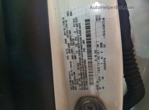 1FMCU9MN8SUA87908 2025 FORD ESCAPE White Widok naklejki z numerem VIN