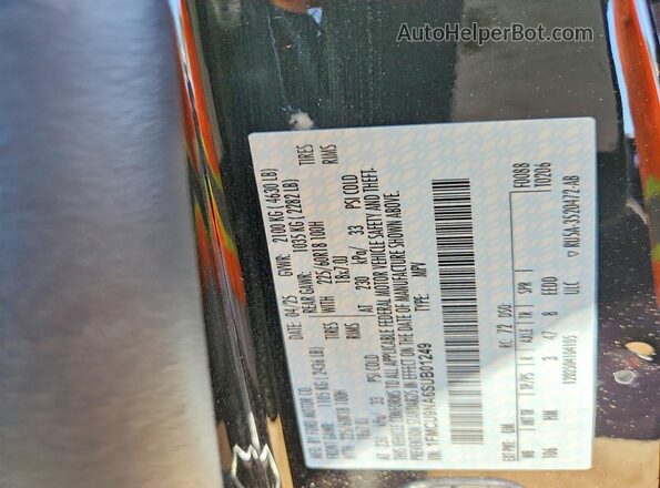 1FMCU9NA6SUB01249 2025 FORD ESCAPE Black VIN კოდის სტიკერის ხედი