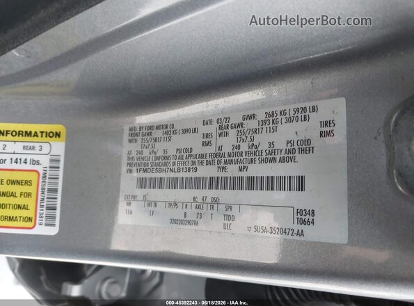 1FMDE5BH7NLB13819 2022 FORD BRONCO Silver Вид підкапотного простору