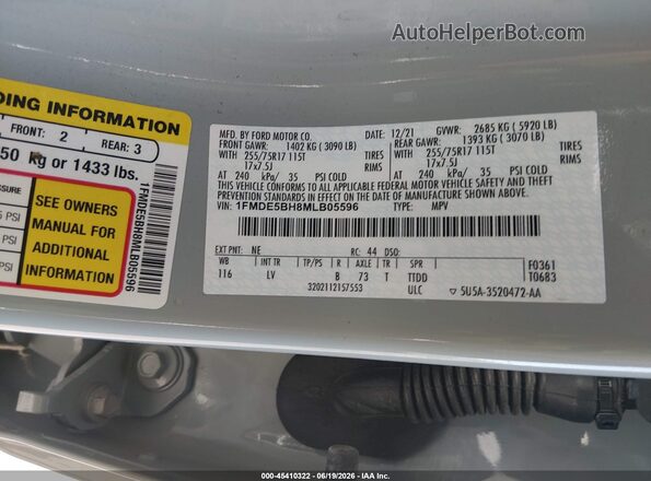 1FMDE5BH8MLB05596 2021 FORD BRONCO Teal Շարժիչի բաժամունքի տեսք