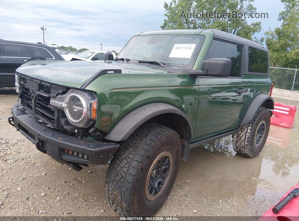 1FMDE5CH6NLB67384 2022 FORD BRONCO Green წინა მარცხენა ხედი სამი მეოთხედიდან