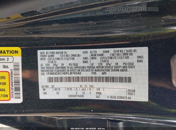 1FMDE5CH9PLB76342 2023 FORD BRONCO Black Widok komory silnika
