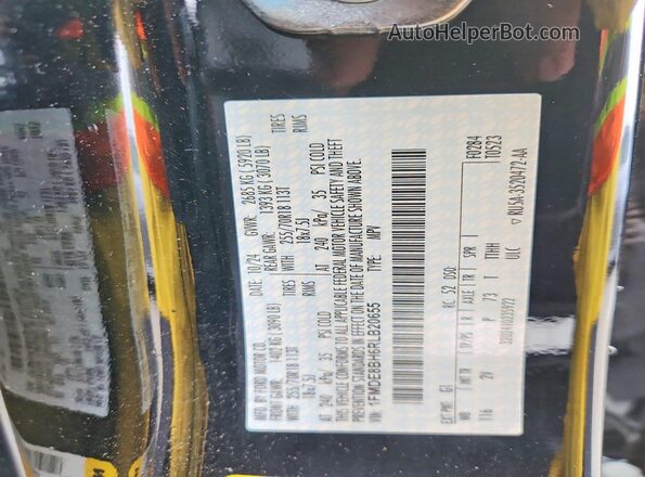 1FMDE8BH6RLB20655 2024 FORD BRONCO Black Vista interior de 360 grados