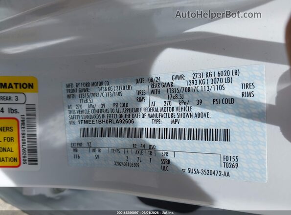 1FMEE1BH0RLA92606 2024 FORD BRONCO Белый Вид подкапотного пространства