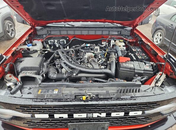 1FMEE2BP1RLA13621 2024 FORD BRONCO Orange ძრავის განყოფილების ხედი