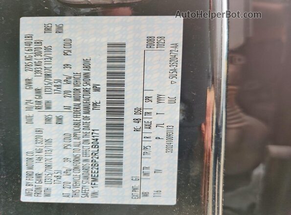 1FMEE2BP2RLB04171 2024 FORD BRONCO Black 