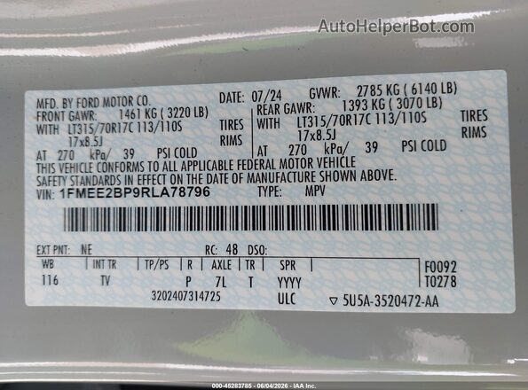 1FMEE2BP9RLA78796 2024 FORD BRONCO Green Engine compartment view
