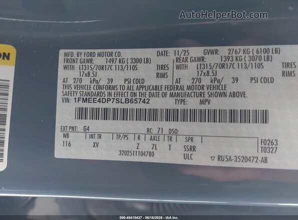 1FMEE4DP7SLB65742 2025 FORD BRONCO Blue ძრავის განყოფილების ხედი
