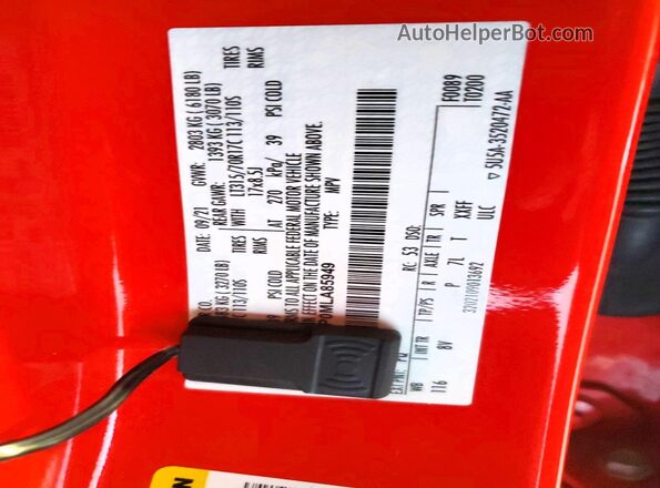 1FMEE5DP0MLA85949 2021 FORD BRONCO Red 