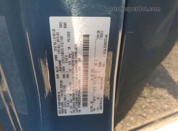 1FMEE5DP5MLA63056 2021 FORD BRONCO Blue VIN կոդի պիտակի տեսք