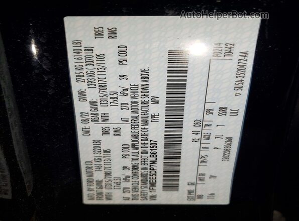 1FMEE5DP7NLB61507 2022 FORD BRONCO Black Շարժիչի բաժամունքի տեսք