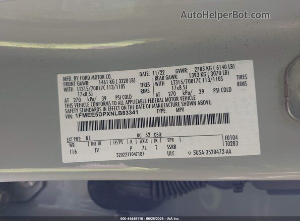 1FMEE5DPXNLB83341 2022 FORD BRONCO Gray Engine compartment view
