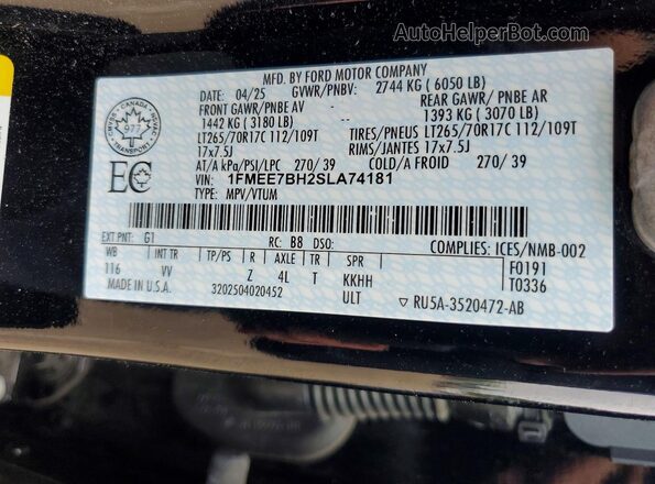 1FMEE7BH2SLA74181 2025 FORD BRONCO Black 