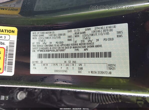 1FMEE8BP0SLB70887 2025 FORD BRONCO Черный Вид подкапотного пространства