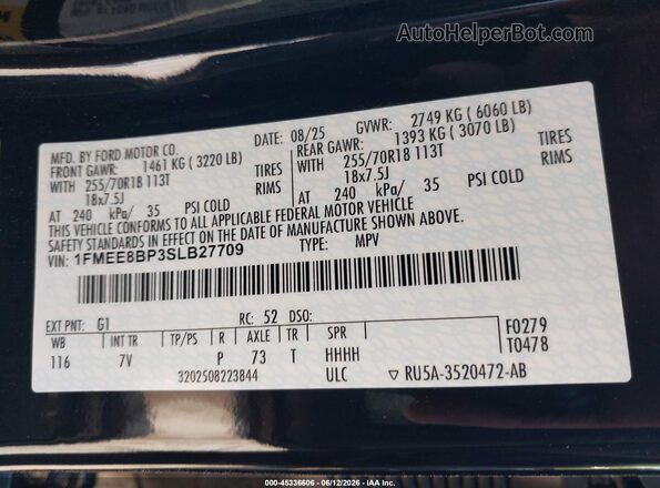 1FMEE8BP3SLB27709 2025 FORD BRONCO Black ძრავის განყოფილების ხედი