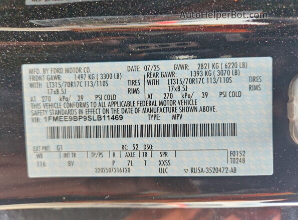 1FMEE9BP9SLB11469 2025 FORD BRONCO Black Սալոնի 360 աստիճան տեսք