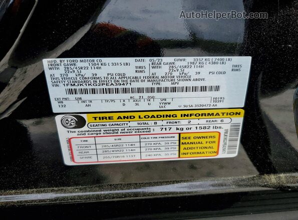 1FMJK1KG2PEA39471 2023 FORD EXPEDITION Black VIN sticker view