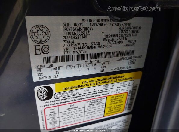1FMJK1M84PEA54656 2023 FORD EXPEDITION Blue Вид підкапотного простору