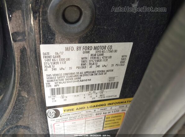 1FMJU1HT0HEA81010 2017 FORD EXPEDITION Черный Вид подкапотного пространства
